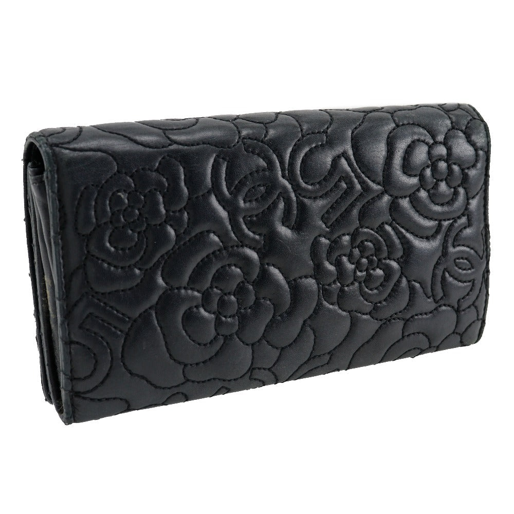 Chanel Camellia No.5 Long Wallet Leather Long Wallet A70620 in New Condition