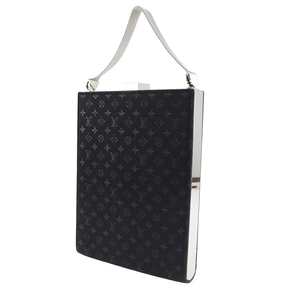 LOUIS VUITTON Handbag M92100 Monogram satin black Party bag Angers GM Women