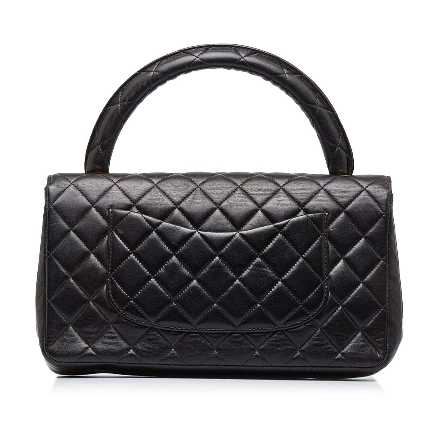 Luxury Chanel Kelly Parent Top Handle Medium Black Lambskin Gold