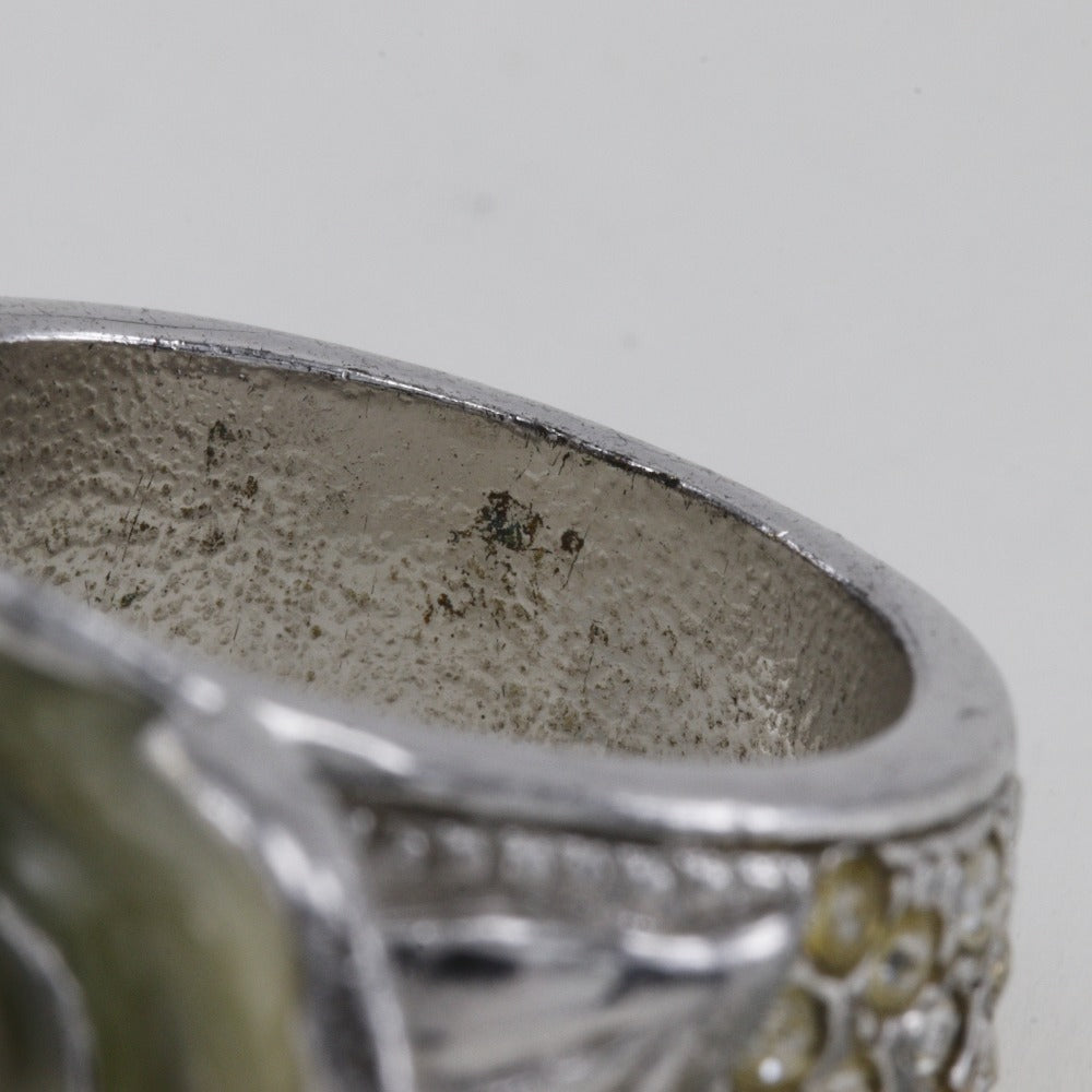Chanel Coco Mark Ring Metal Rhinestone 14