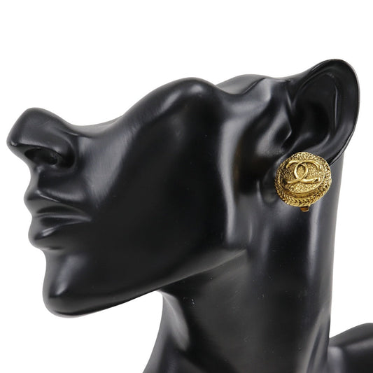 Chanel Coco Mark Vintage Earrings Gold Plated