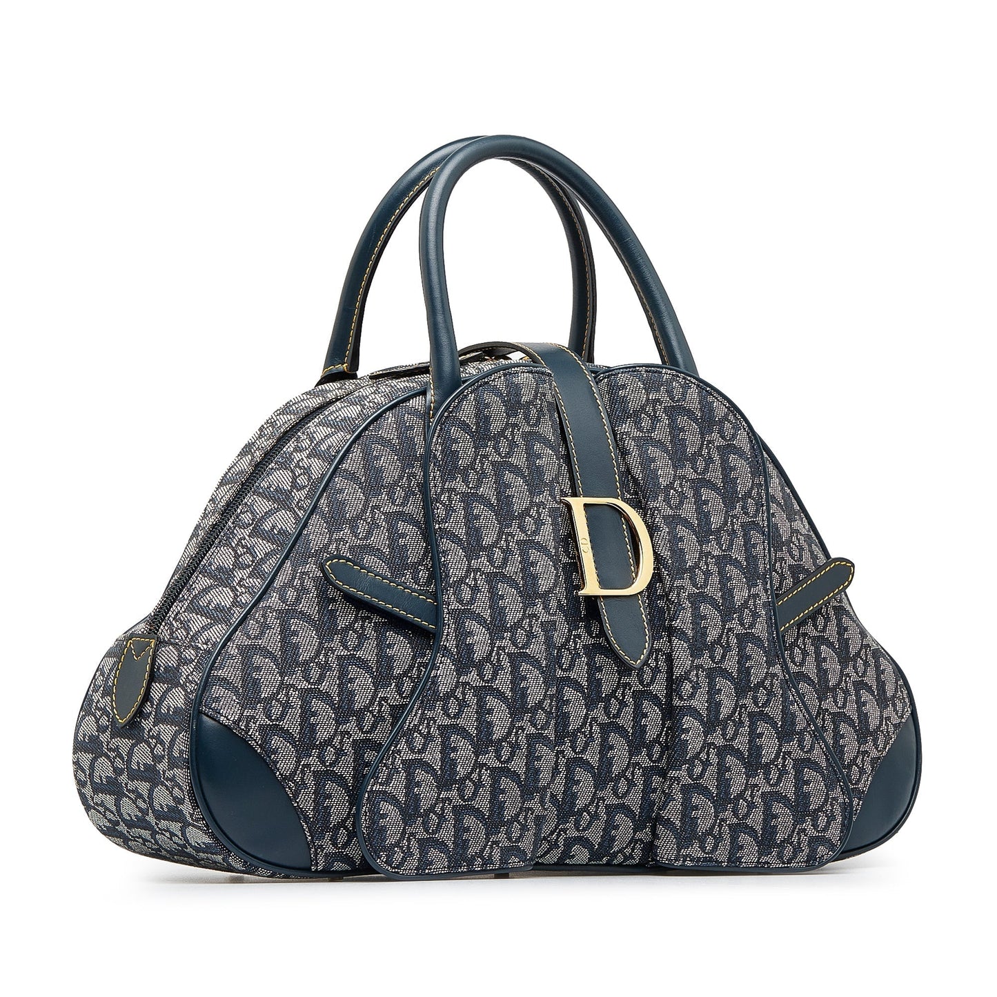 Luxury DiorOblique Double Saddle Bowler Handbag