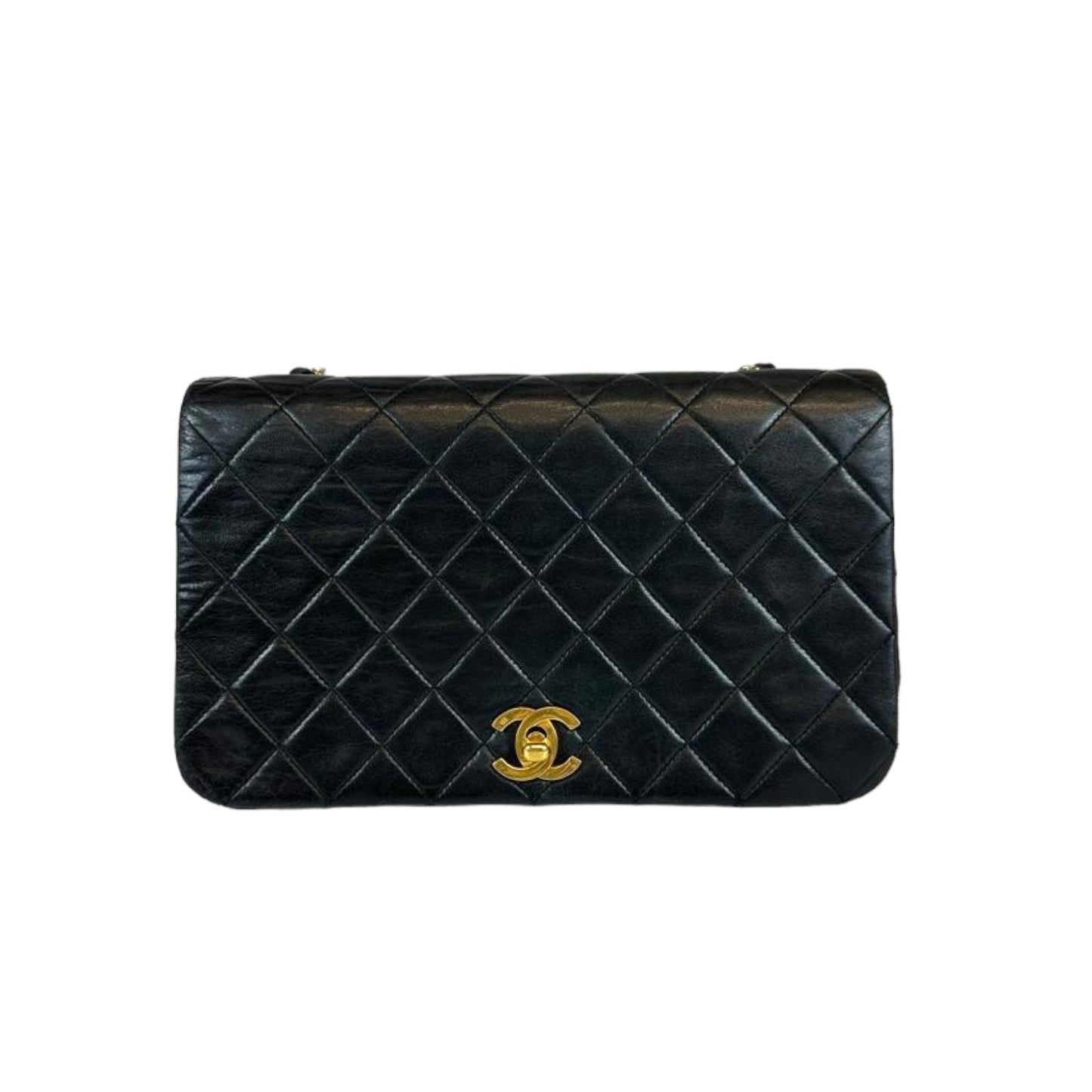 Luxury Chanel Full Flap Bag Small Black Lambskin Gold