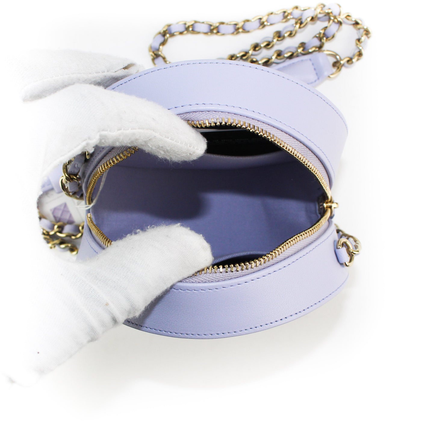 Chanel Mini Classic Clutch With Chain Lavender
