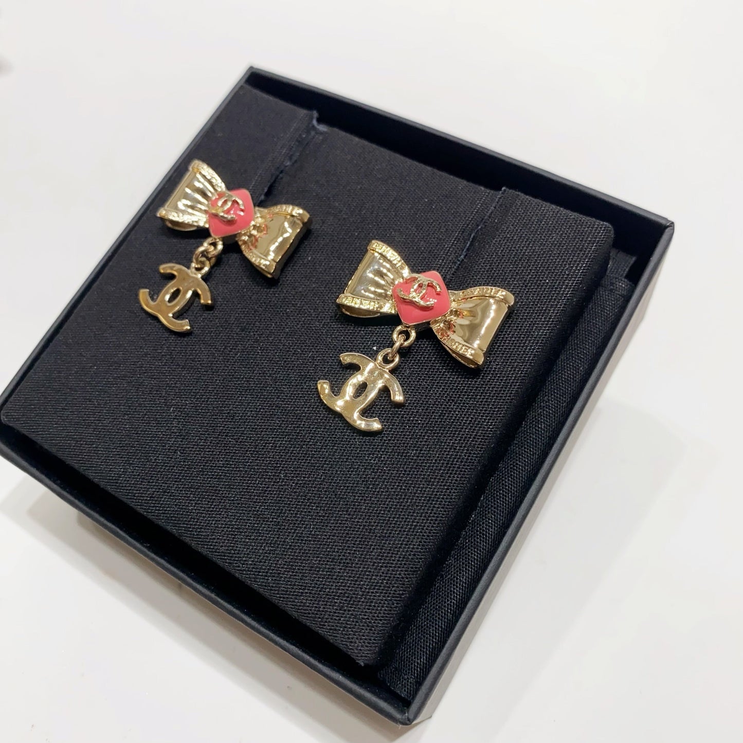 No.4134-Chanel Ribbon Coco Mark Earrings (Unused / 未使用品)