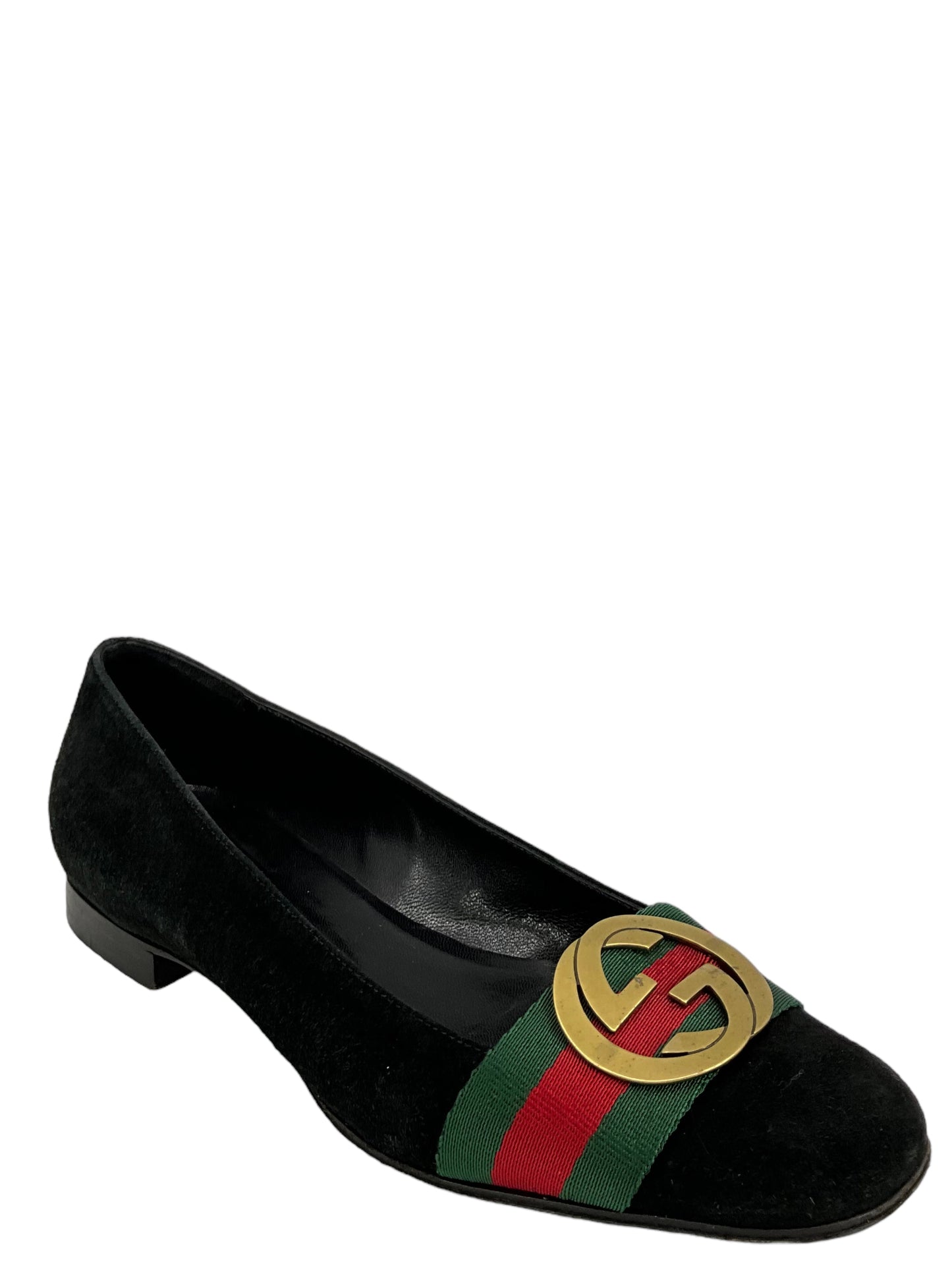 Luxury Gucci Trending 2025 Black Velvet Flats size 8