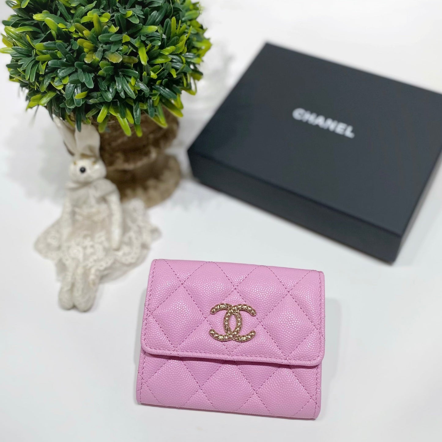 No.001632-2-Chanel Diamond Lace Flap Coins Purse (Brand New / 全新貨品)