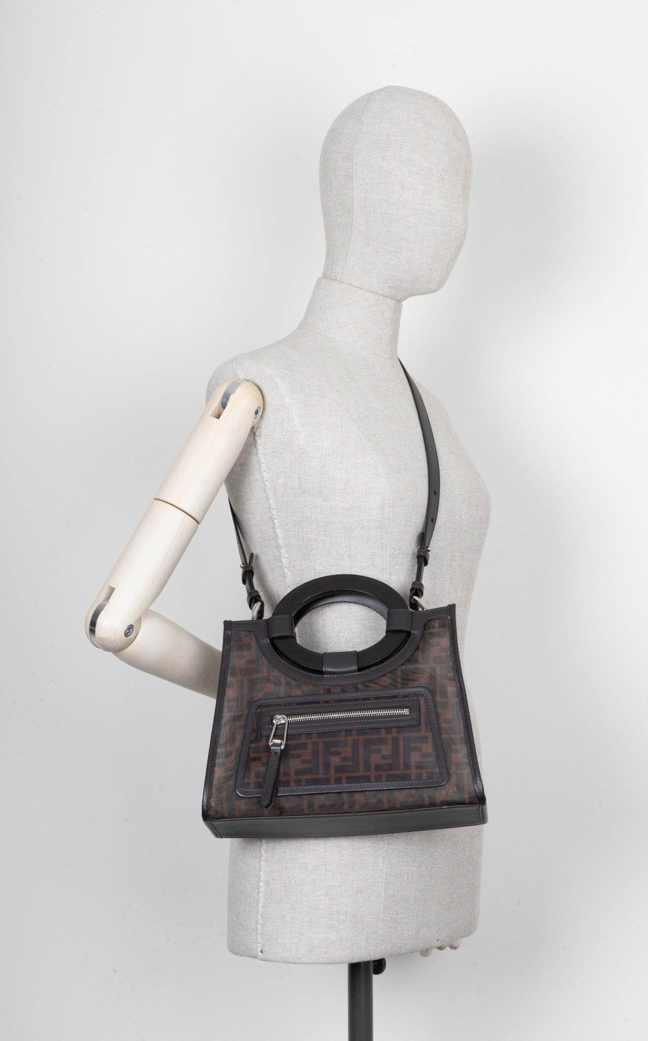 Luxury Fendi Runaway Small Shopping Tote Bag Mesh