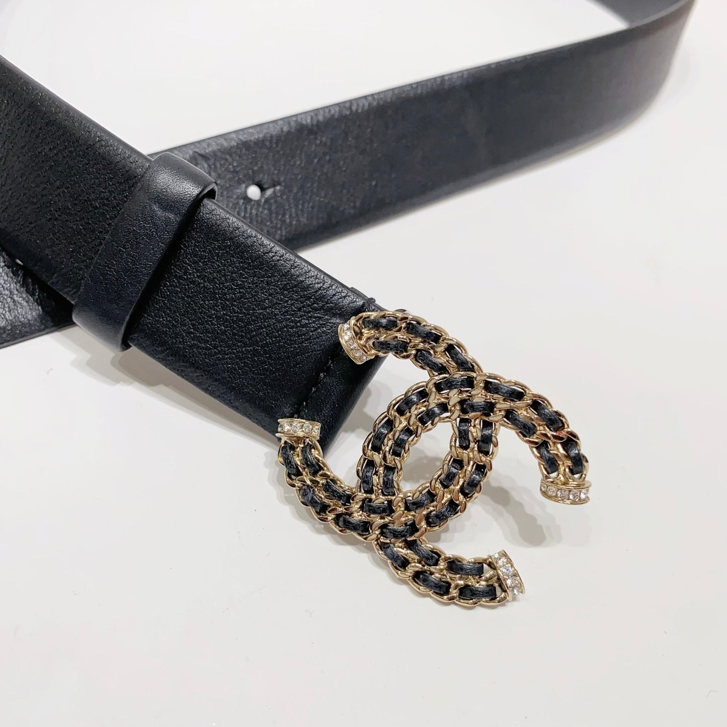 No.4195-Chanel Metal & Leather Coco Mark Belt