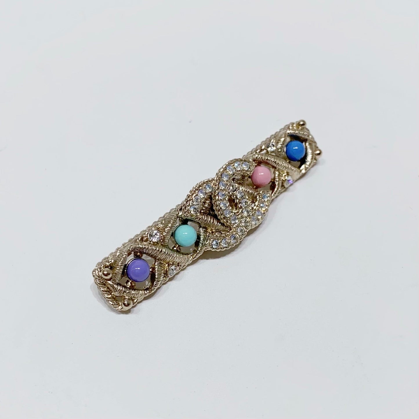 No.4165-Chanel Metal & Crystal Coco Mark Brooch