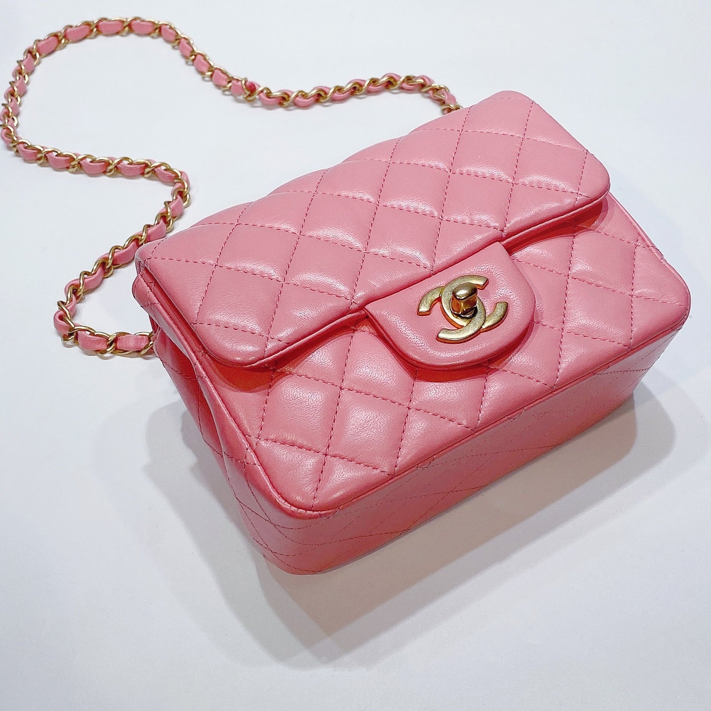 No.001508-Chanel Lambskin Square Mini Classic Flap