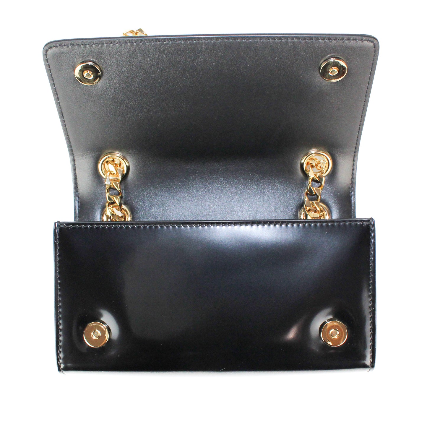 Dolce & Gabbana Polished Calfskin 3.5  Bag in Black
