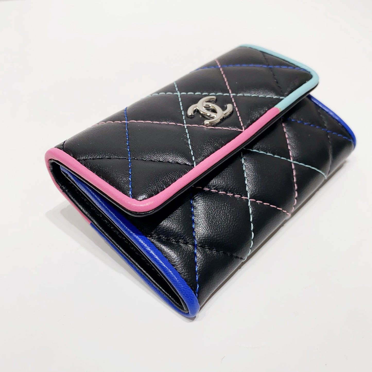 No.4217-Chanel Rainbow Piping Flap Card Holder