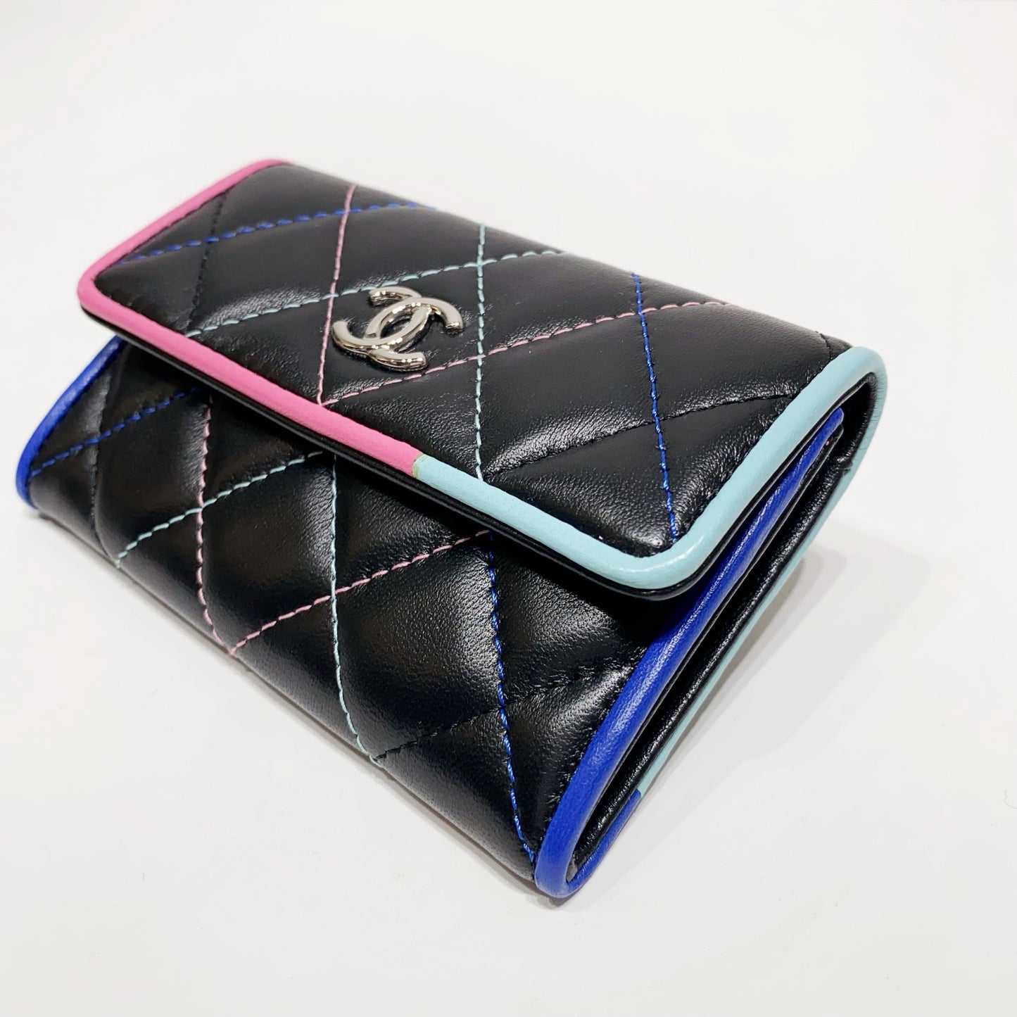 No.4217-Chanel Rainbow Piping Flap Card Holder