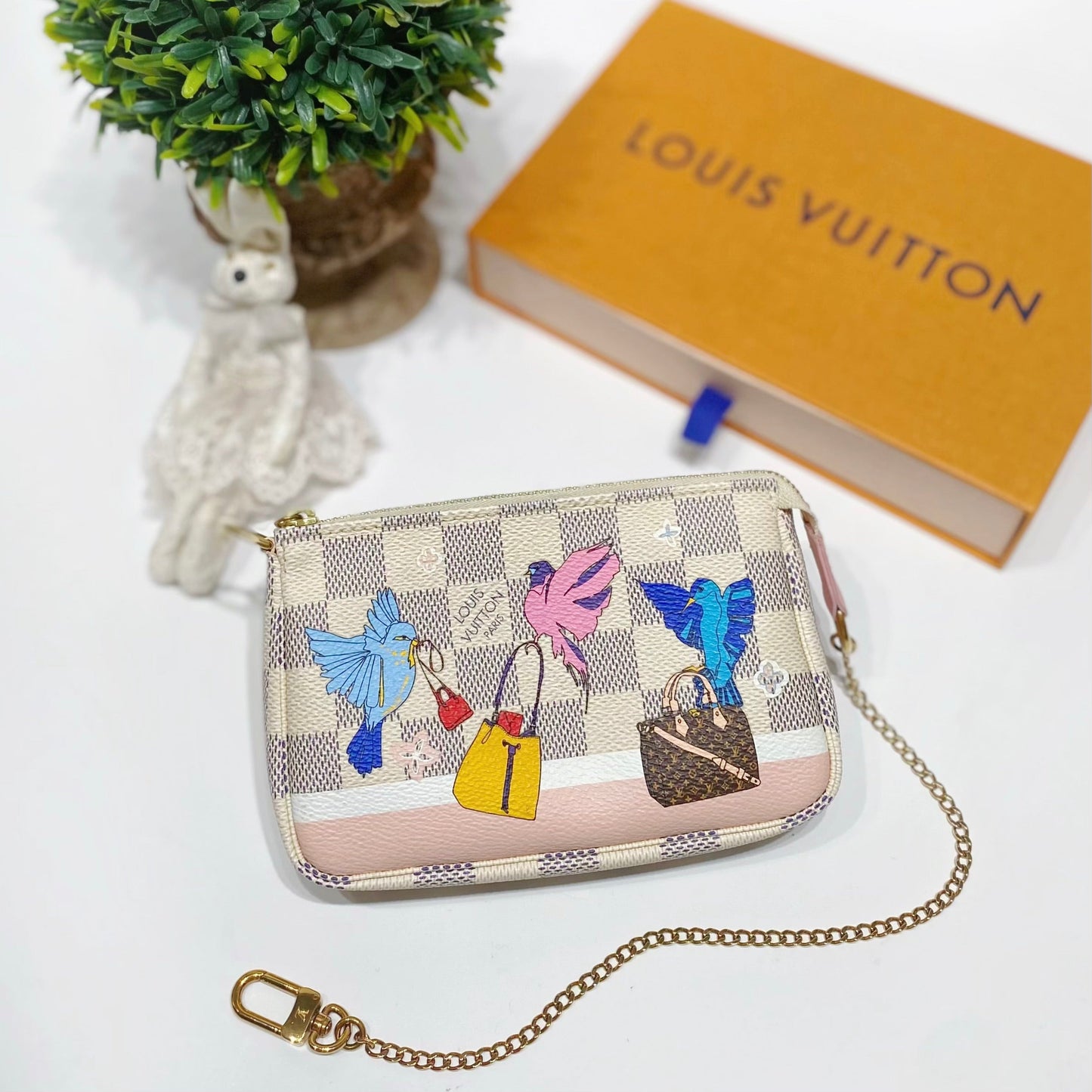 No.4210-Louis Vuitton Christmas Animation Pochette Damier Azur Mini