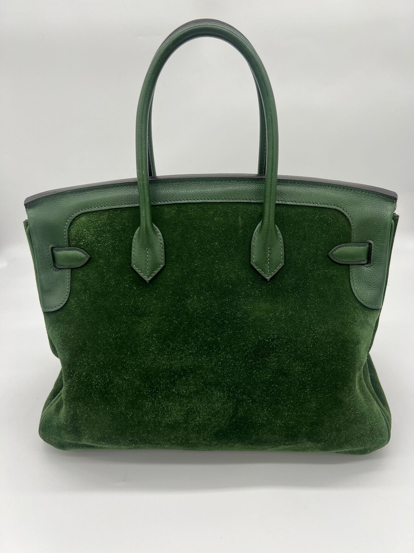 Luxury Hermes Birkin 35 Suede / Togo Green Gold Hardware