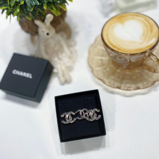No.3731-Chanel Crystal Double CC Earrings (Brand New / 全新貨品)