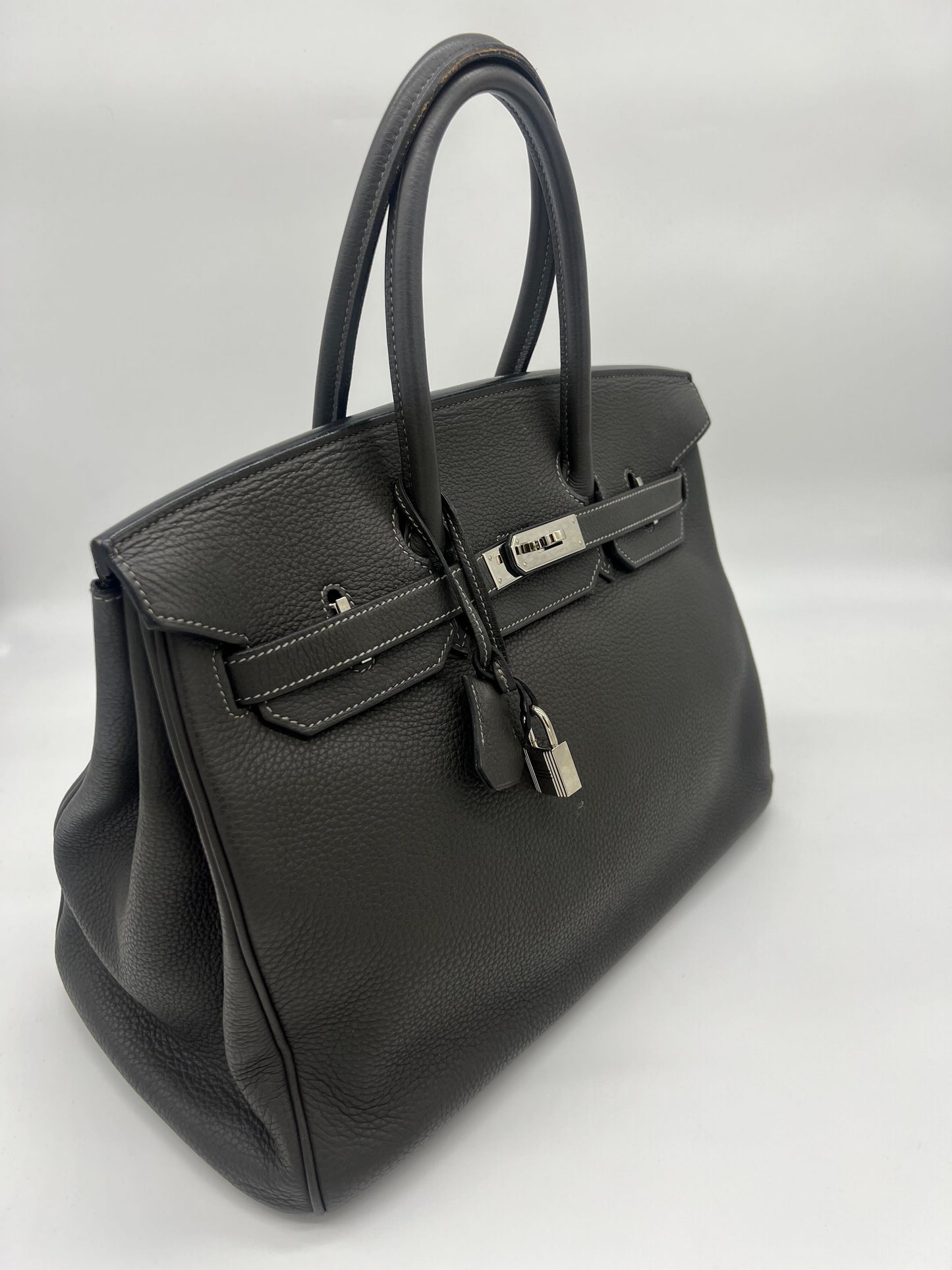 Luxury Hermes Birkin 35 Togo Graphite Palladium Hardware
