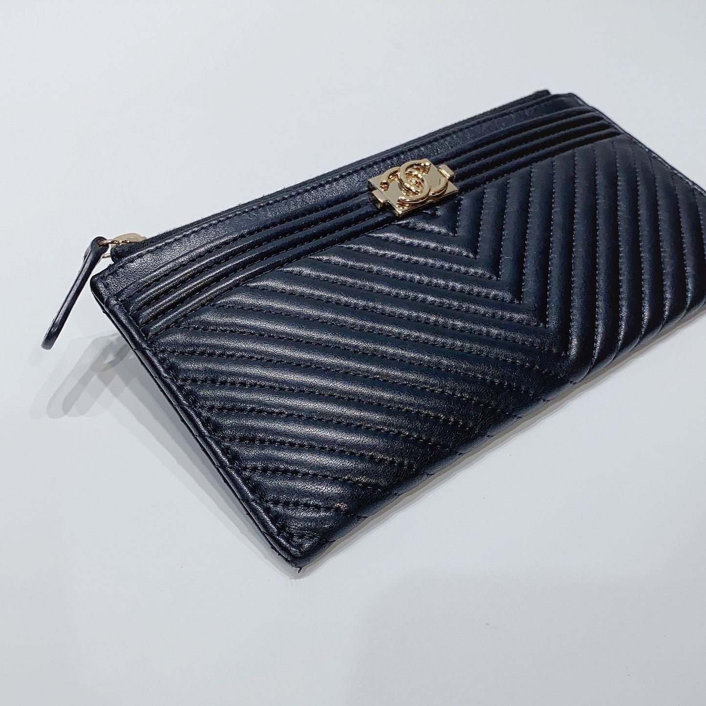 No.3724-Chanel Boy Chevron Long Wallet
