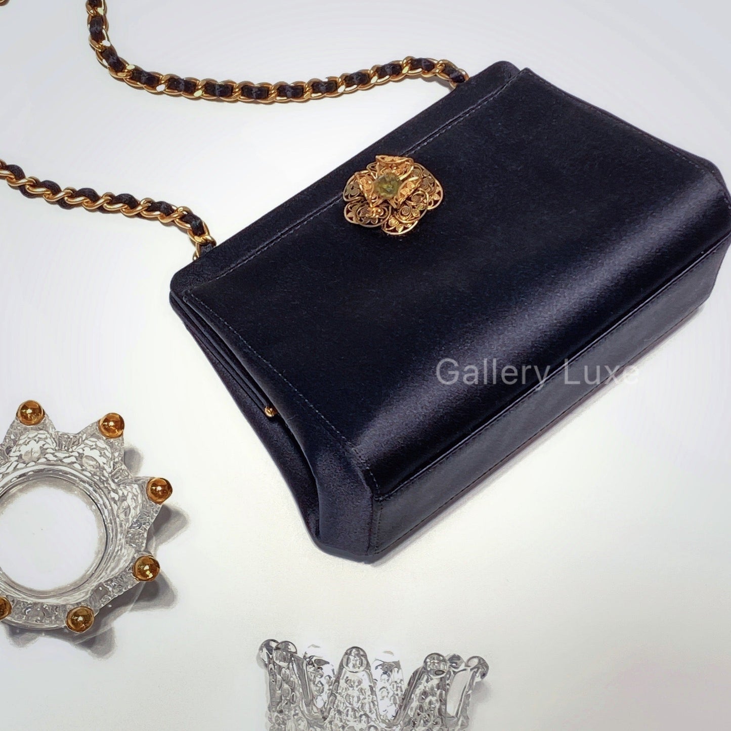 No.2143-Chanel Vintage Satin Shoulder Bag
