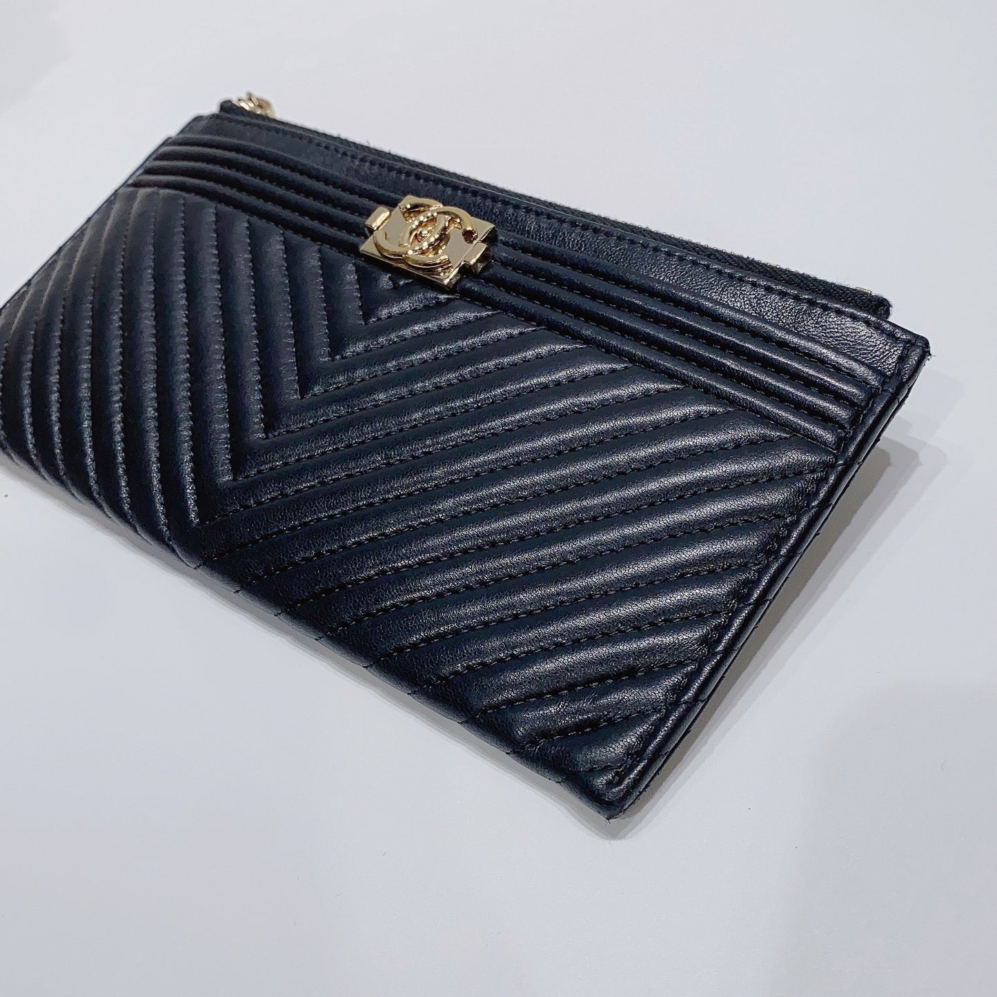 No.3724-Chanel Boy Chevron Long Wallet