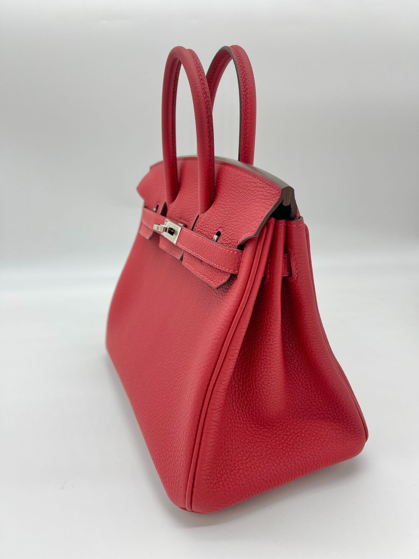 Luxury Hermes Birkin 25 Verso Veau Rouge Casaque Togo Palladium Hardware