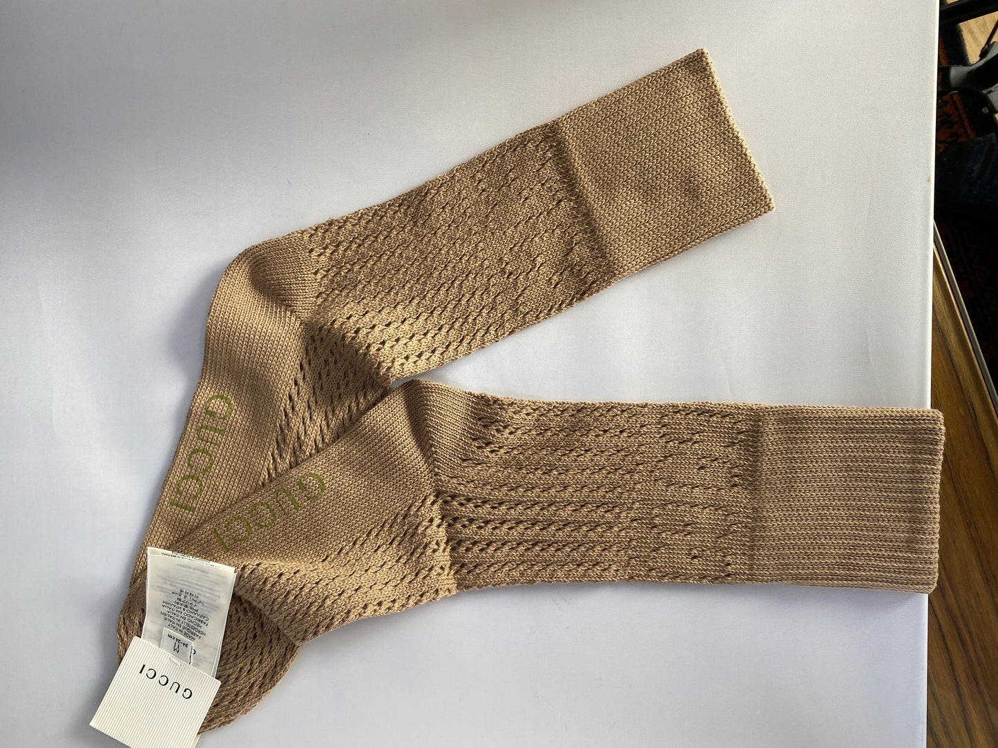 Luxury Gucci Trending 2025 Boutique Knit Socks with GG Logos in Beige
