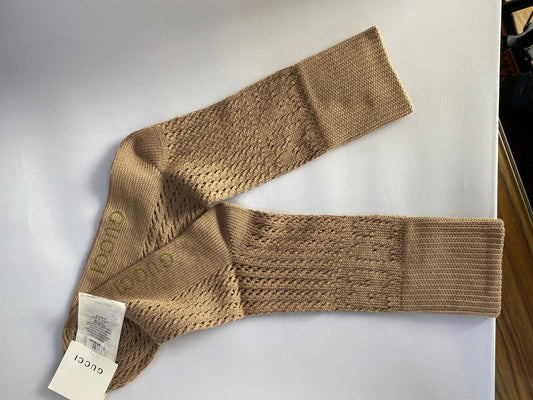 Luxury Gucci Trending 2025 Boutique Knit Socks with GG Logos in Beige