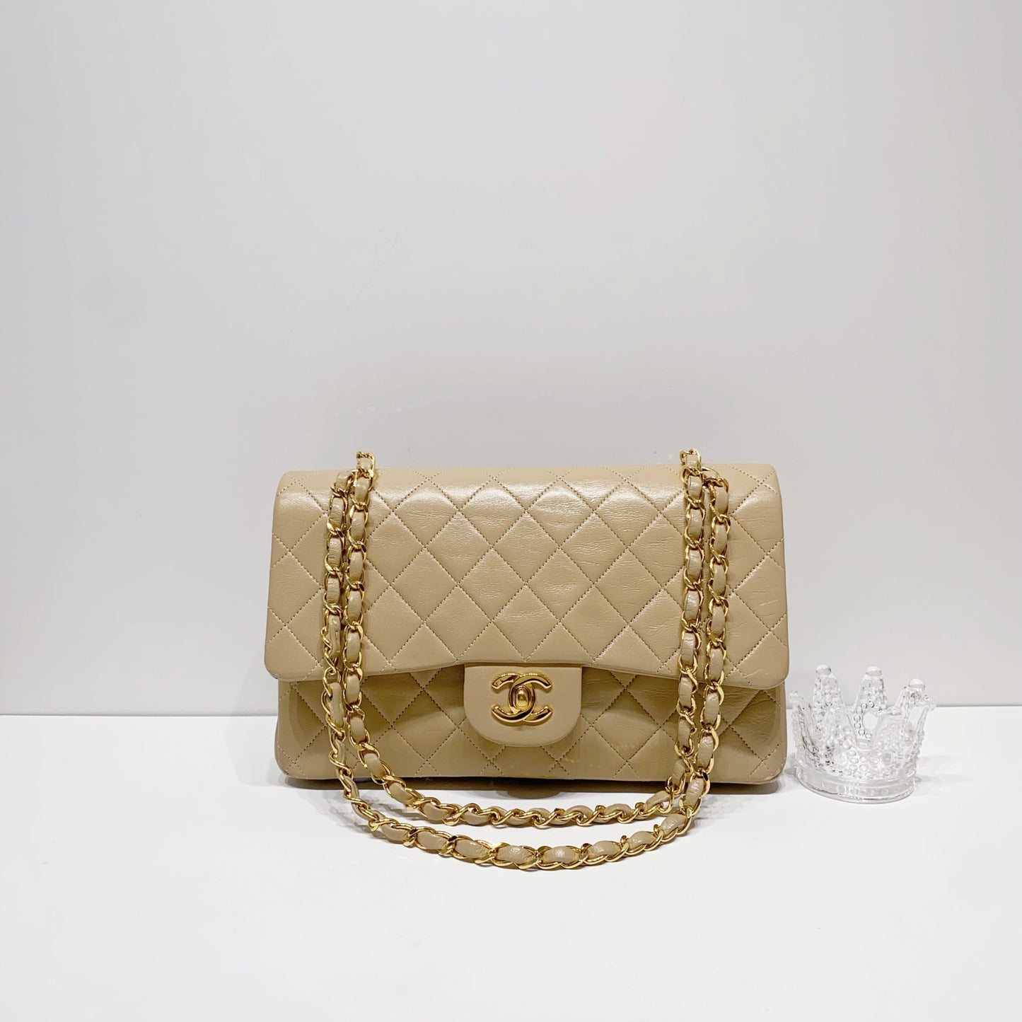 No.3159-Chanel Vintage Lambskin Classic Flap Bag 25cm