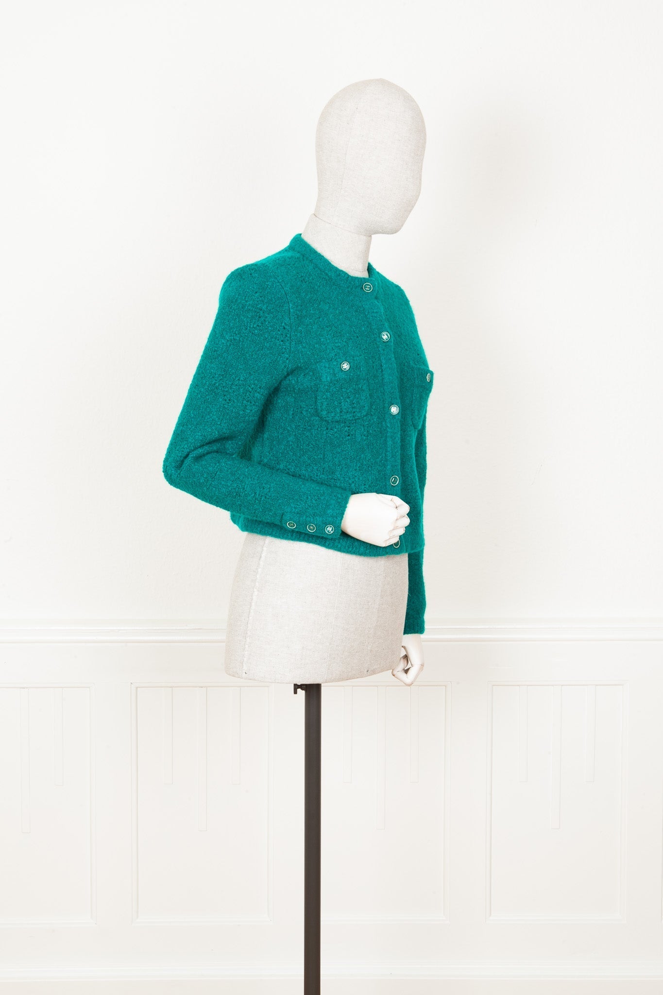 CHANEL Knit Jacket Petrol