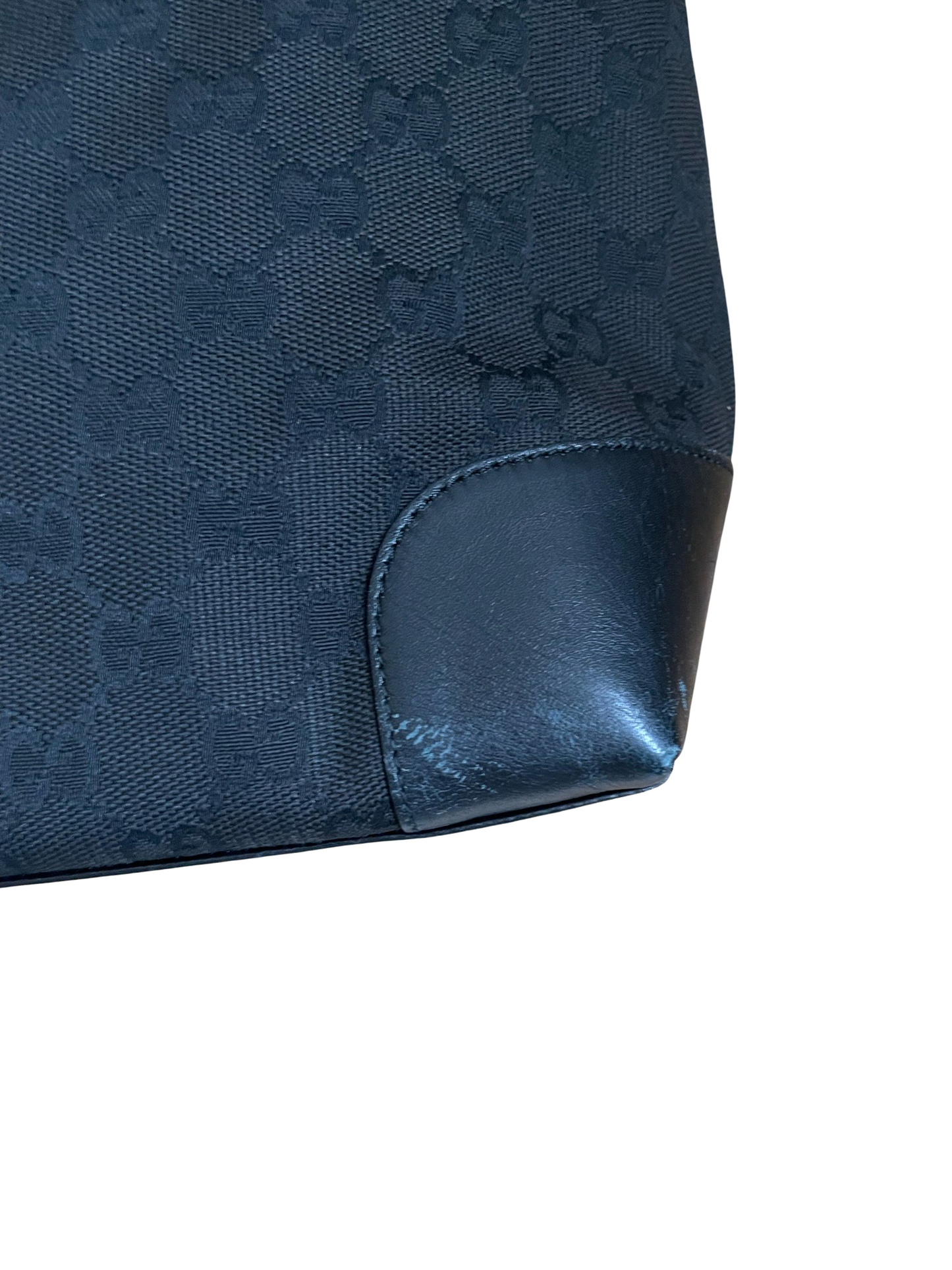 Luxury Gucci Black Jacquard & Leather Tote Bag
