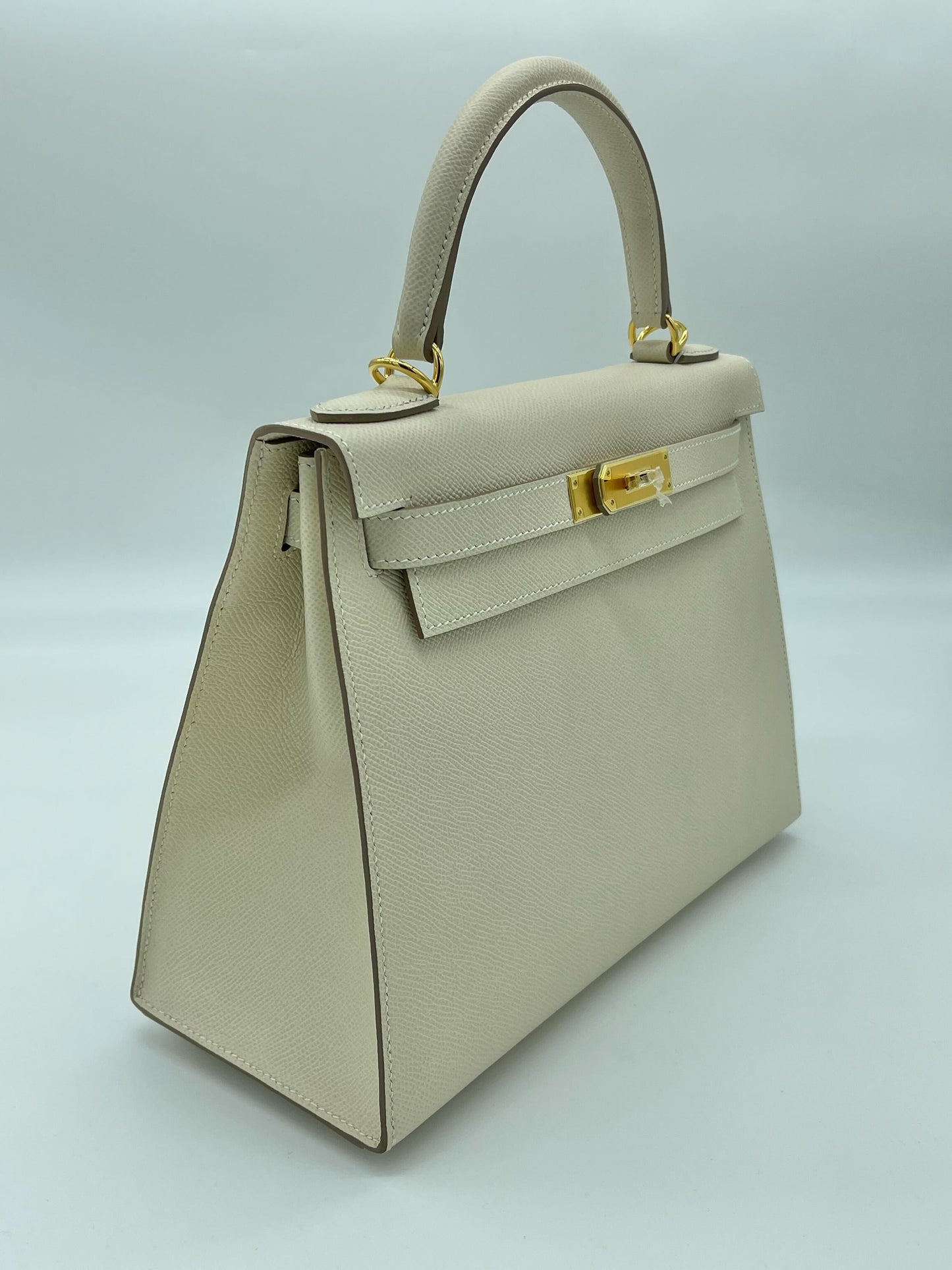 Luxury Hermes Kelly Sellier 28 Epsom Craie Gold Hardware