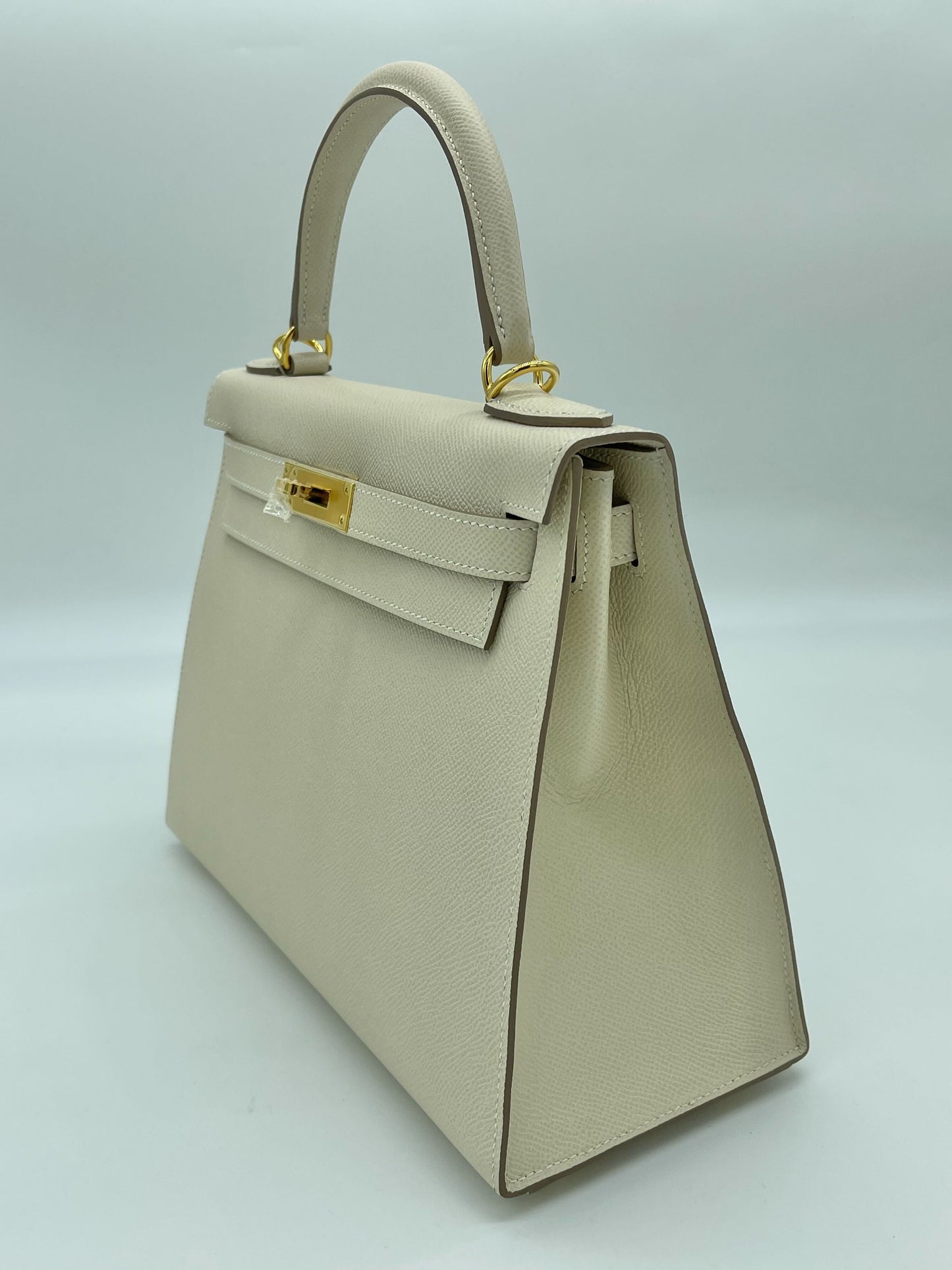 Luxury Hermes Kelly Sellier 28 Epsom Craie Gold Hardware