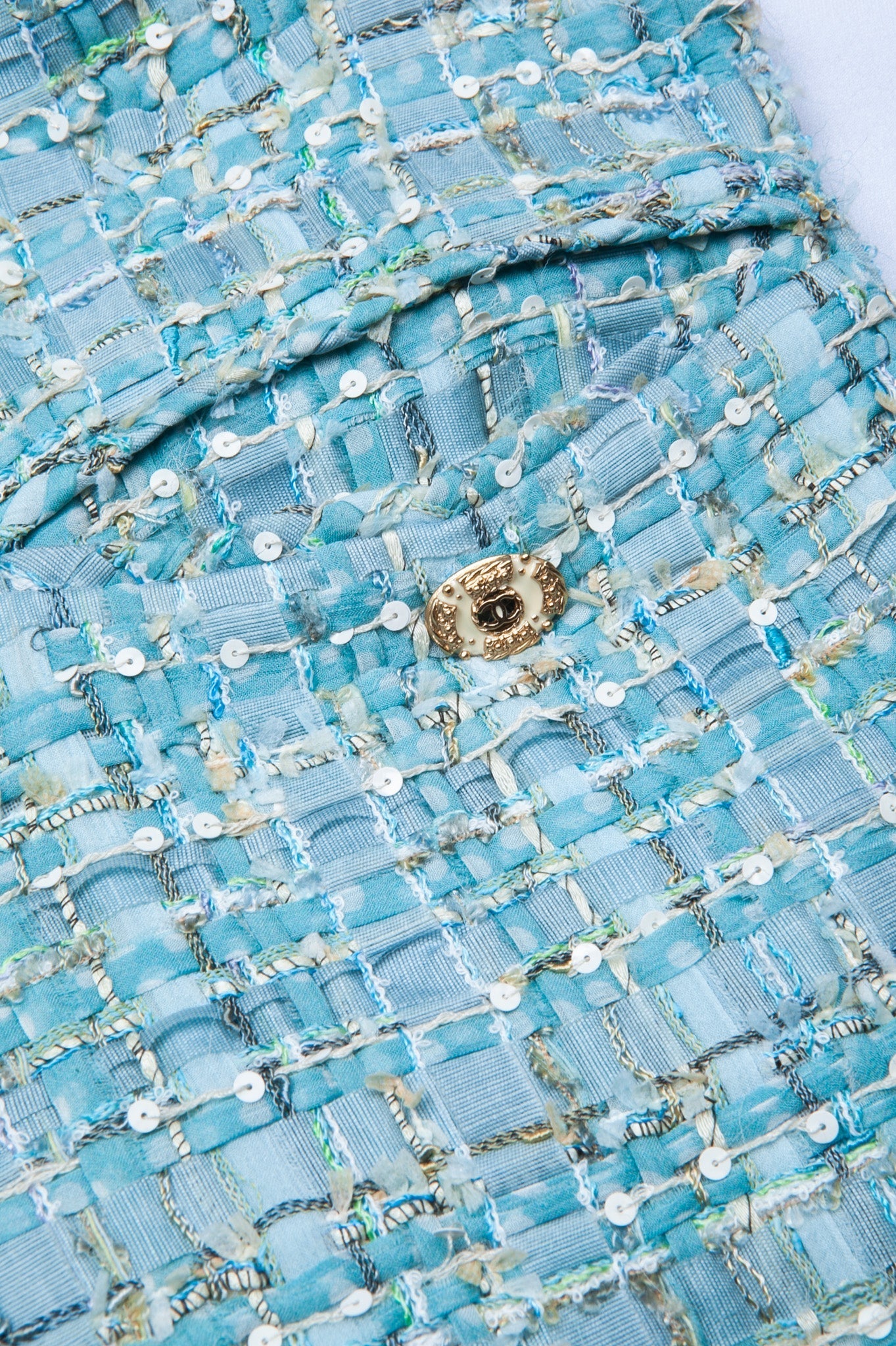 CHANEL Two Piece Tweed Blue 2011