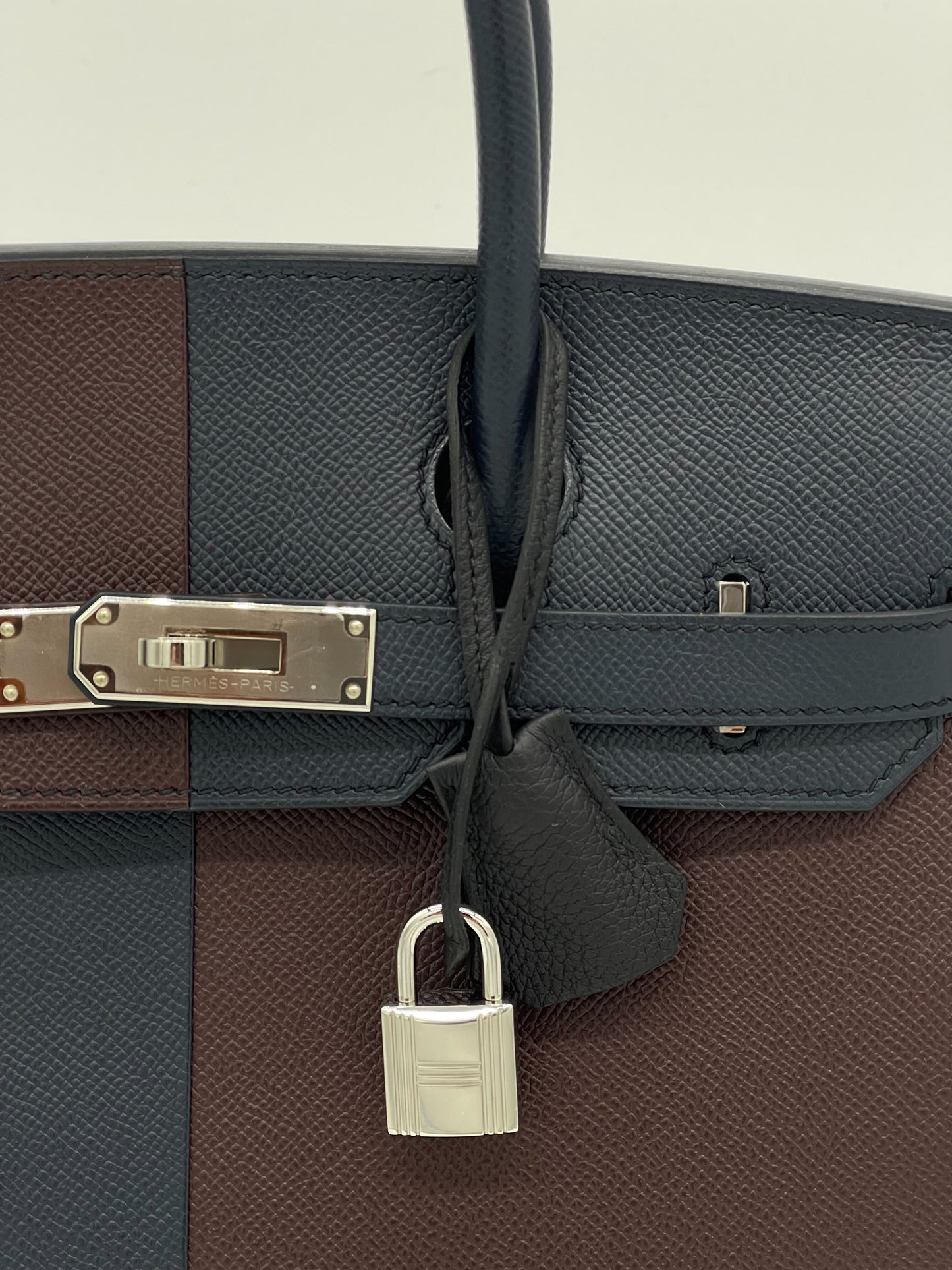 Luxury Hermes Birkin 30 Casaque Rouge Sellier / Bleu Indigo / Rose Texas Epsom