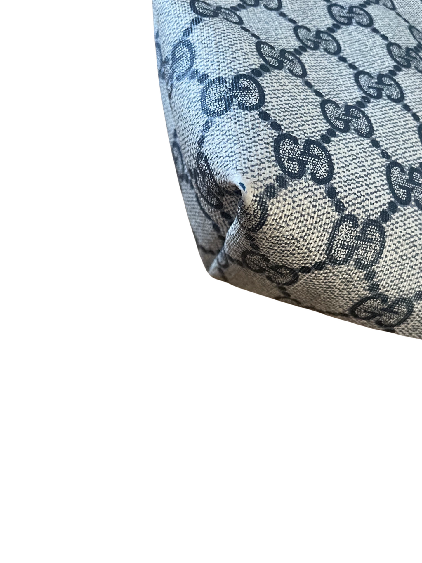 Luxury Gucci Light Gray Navy Red Tote Bag