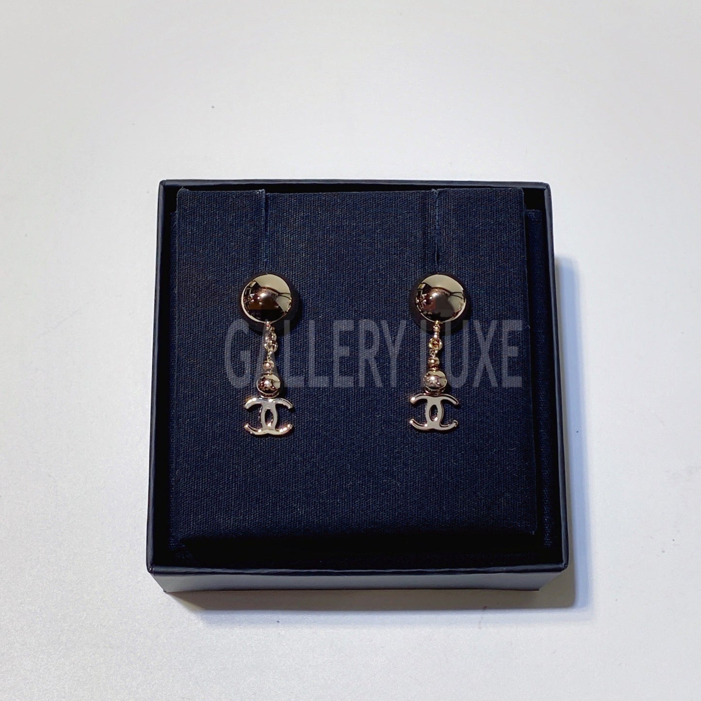 No.3147-Chanel Gold Metal Drop Coco Mark Earrings