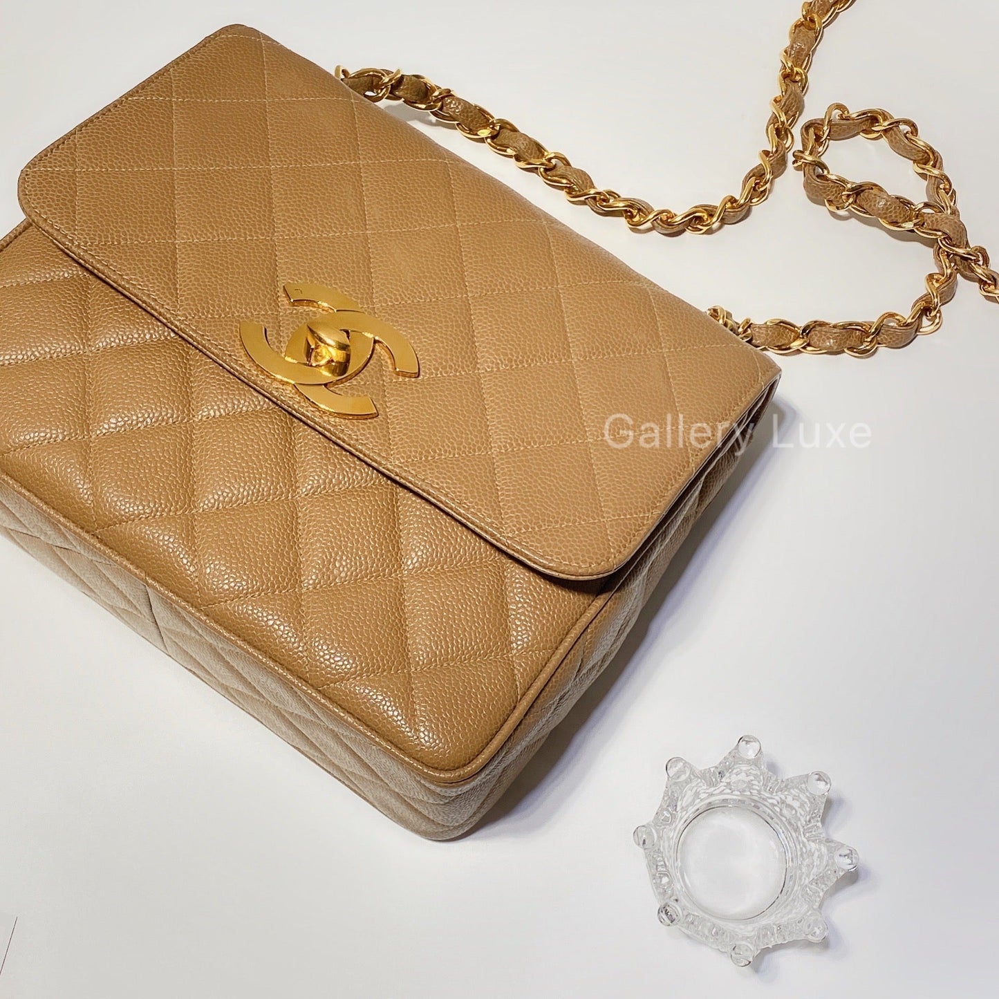 No.2545-Chanel Vintage Caviar Turn Lock Flap Bag