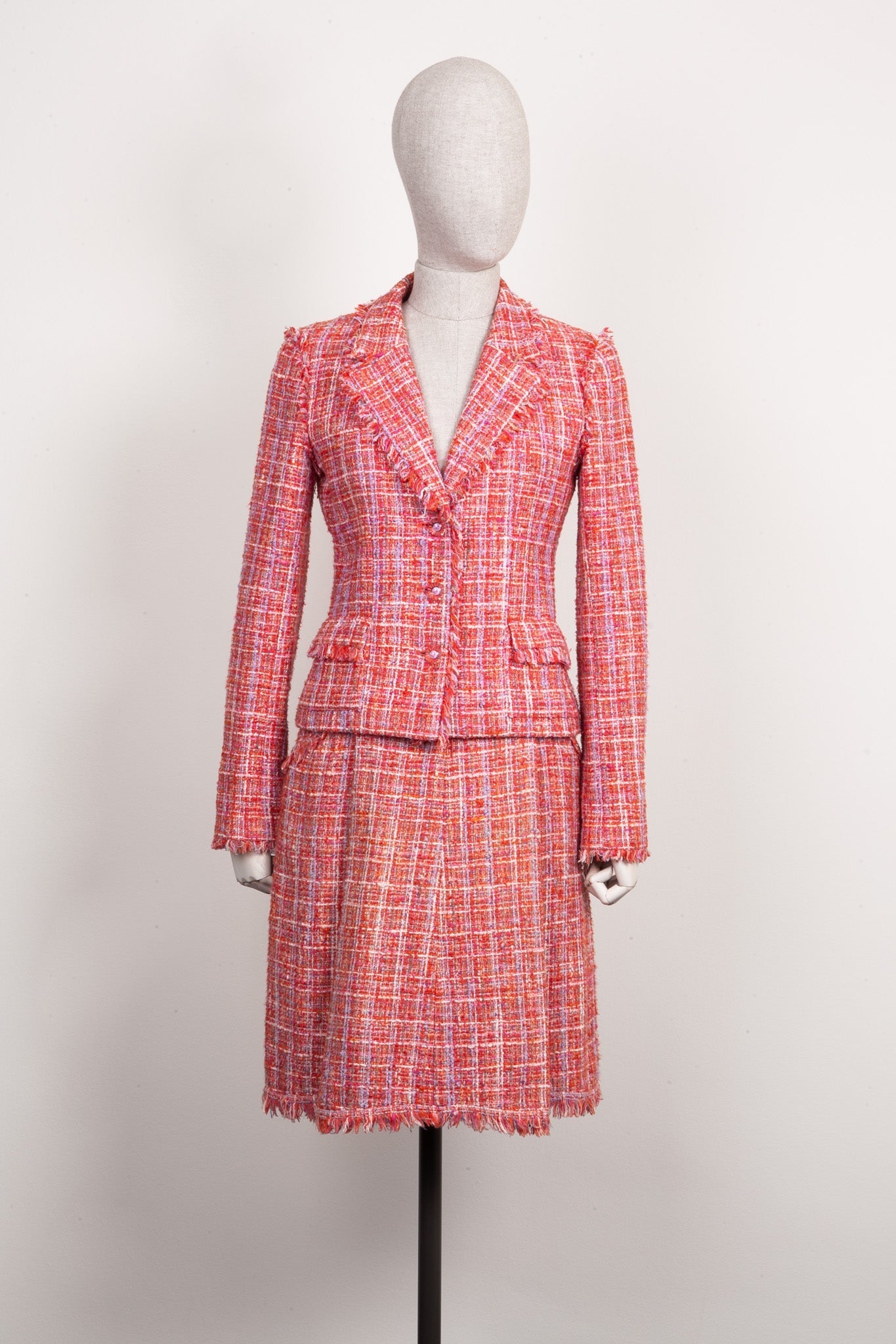 CHANEL Tweed Jacket Red