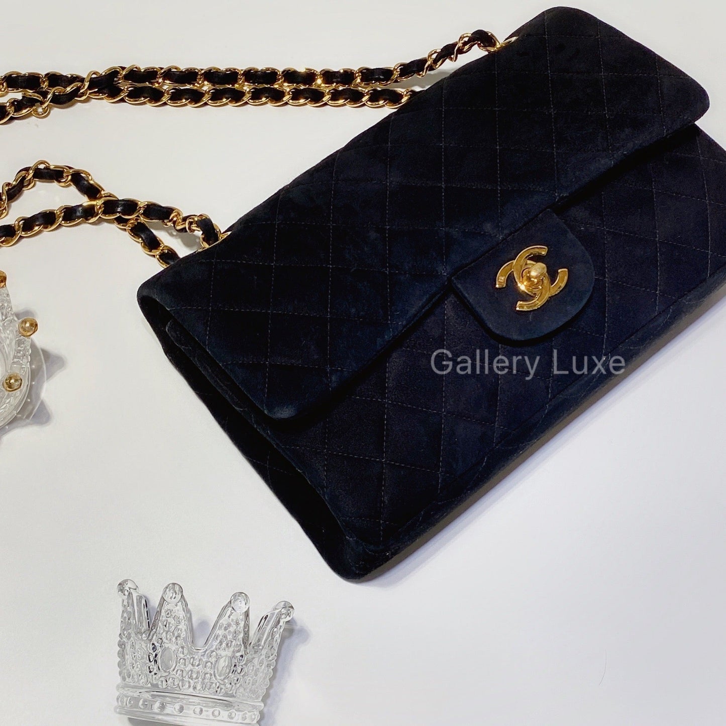 No.2551-Chanel Vintage Suede Classic Flap Bag 25cm