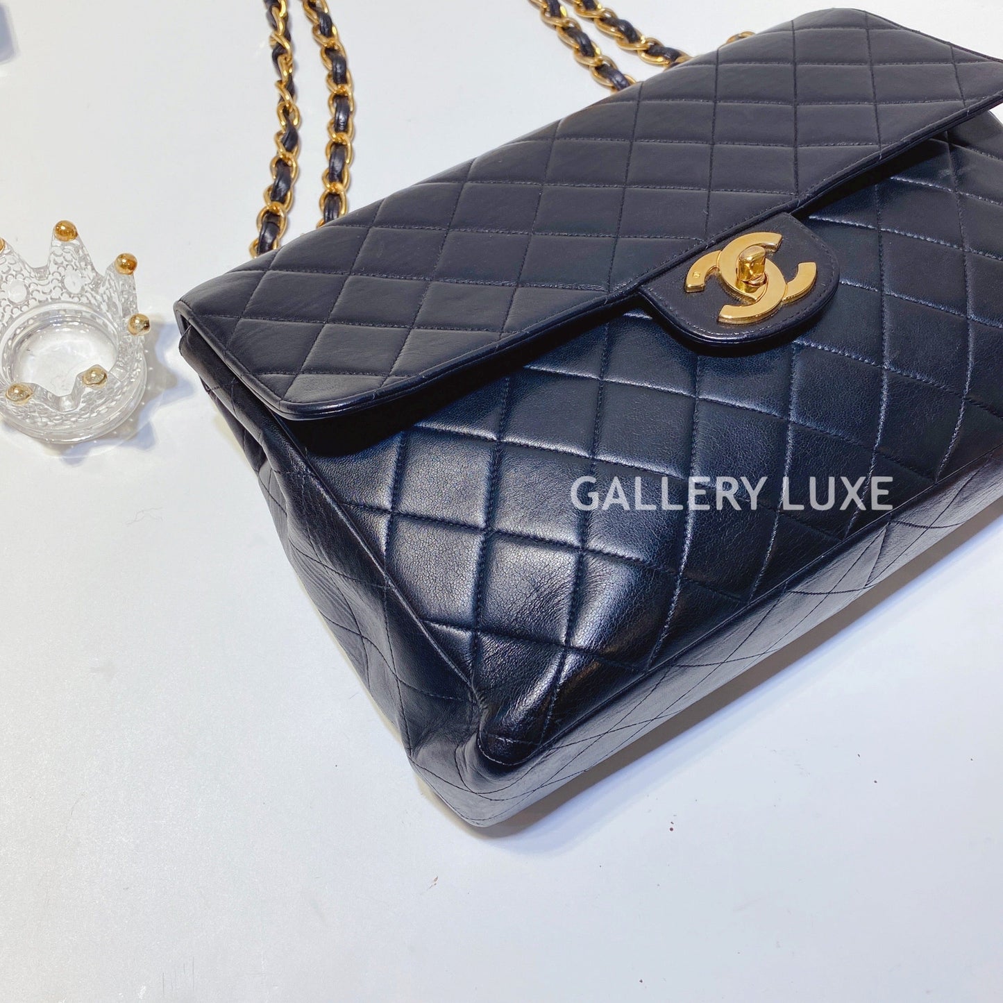 No.3019-Chanel Vintage Lambskin Jumbo Flap Bag