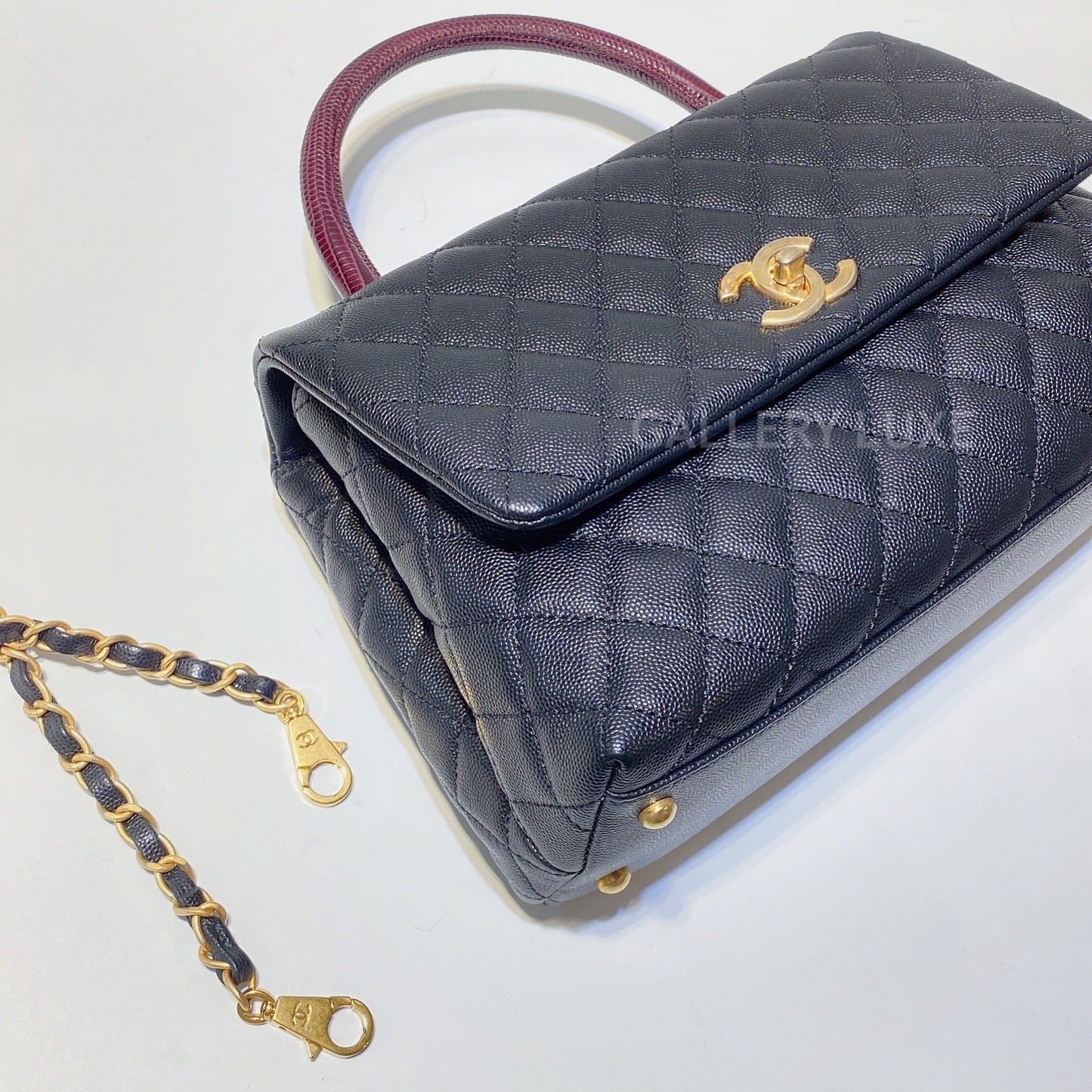No.2858-Chanel Medium Lizard Coco Handle