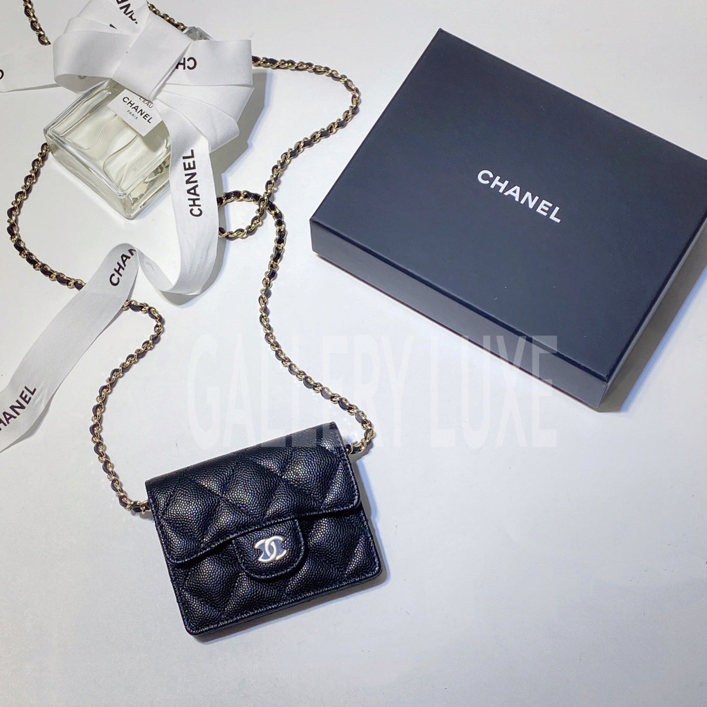 No.3317-Chanel Classic Flap Card Holder With Chain (Brand New / 全新)