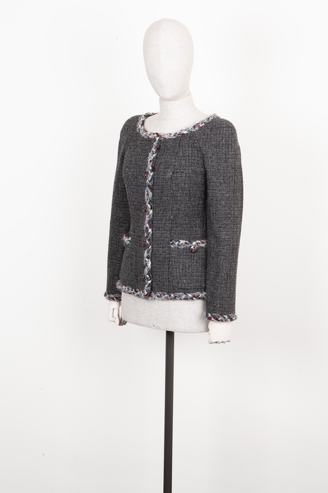 CHANEL Jacket Tweed Grey Paris Edinburg