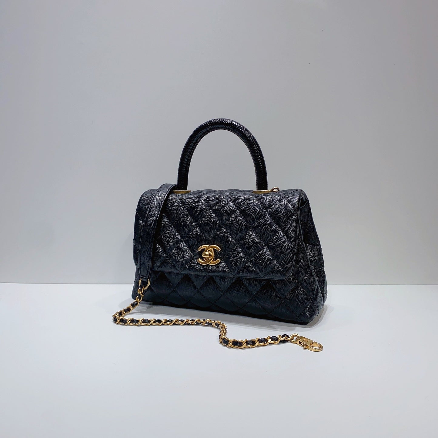 No.3762-Chanel Small Lizard Coco Handle