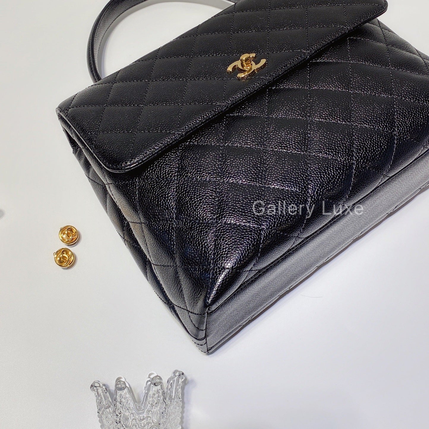 No.2558-Chanel Vintage Caviar Kelly Handel Bag