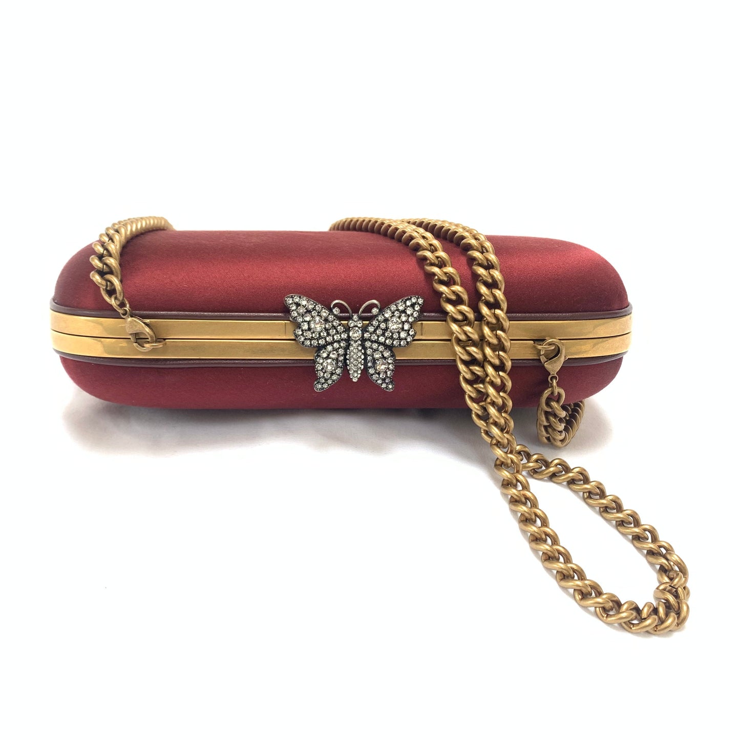 Luxury Gucci Trending 2025 Broadway Butterfly Handbag Clutch in Burgundy