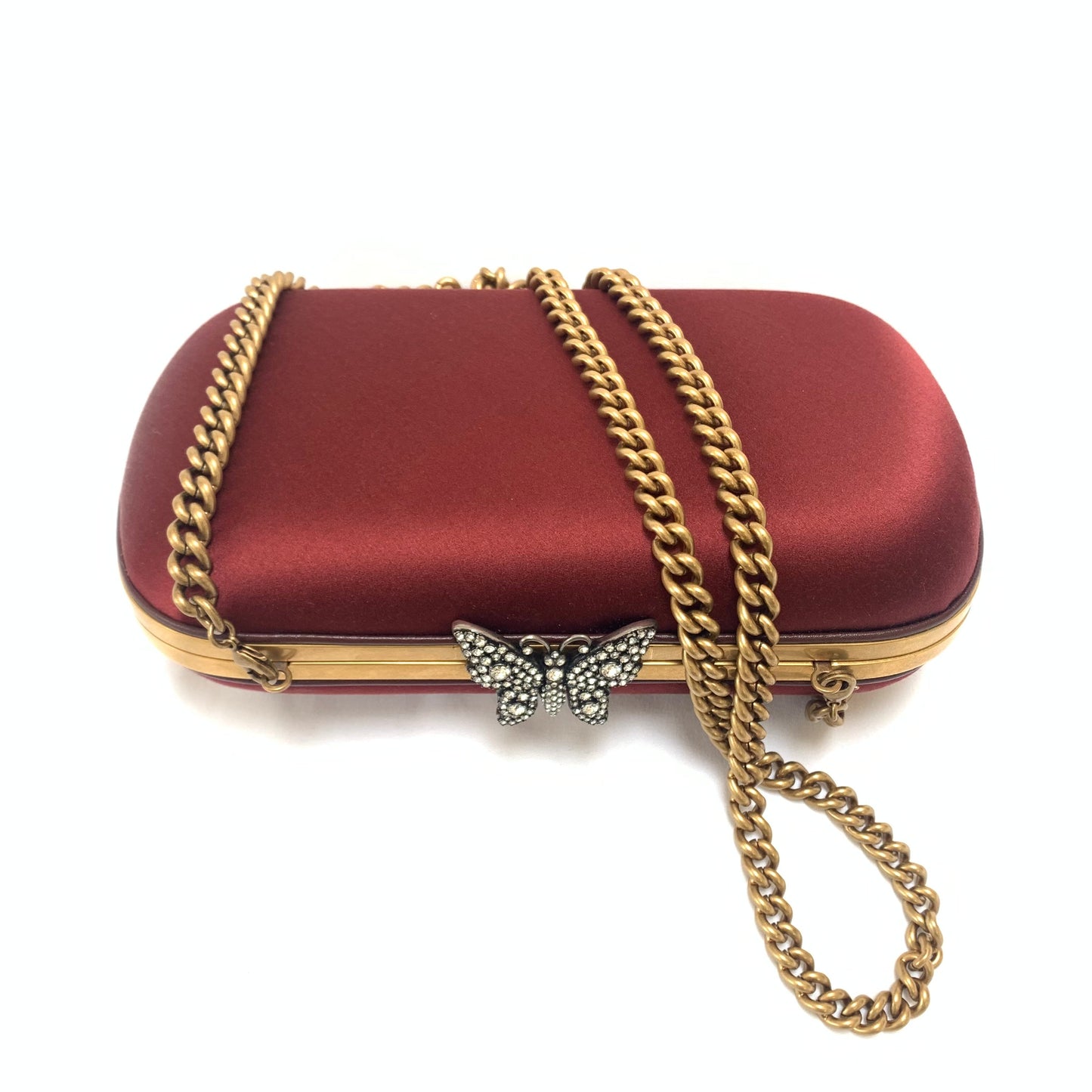 Luxury Gucci Trending 2025 Broadway Butterfly Handbag Clutch in Burgundy