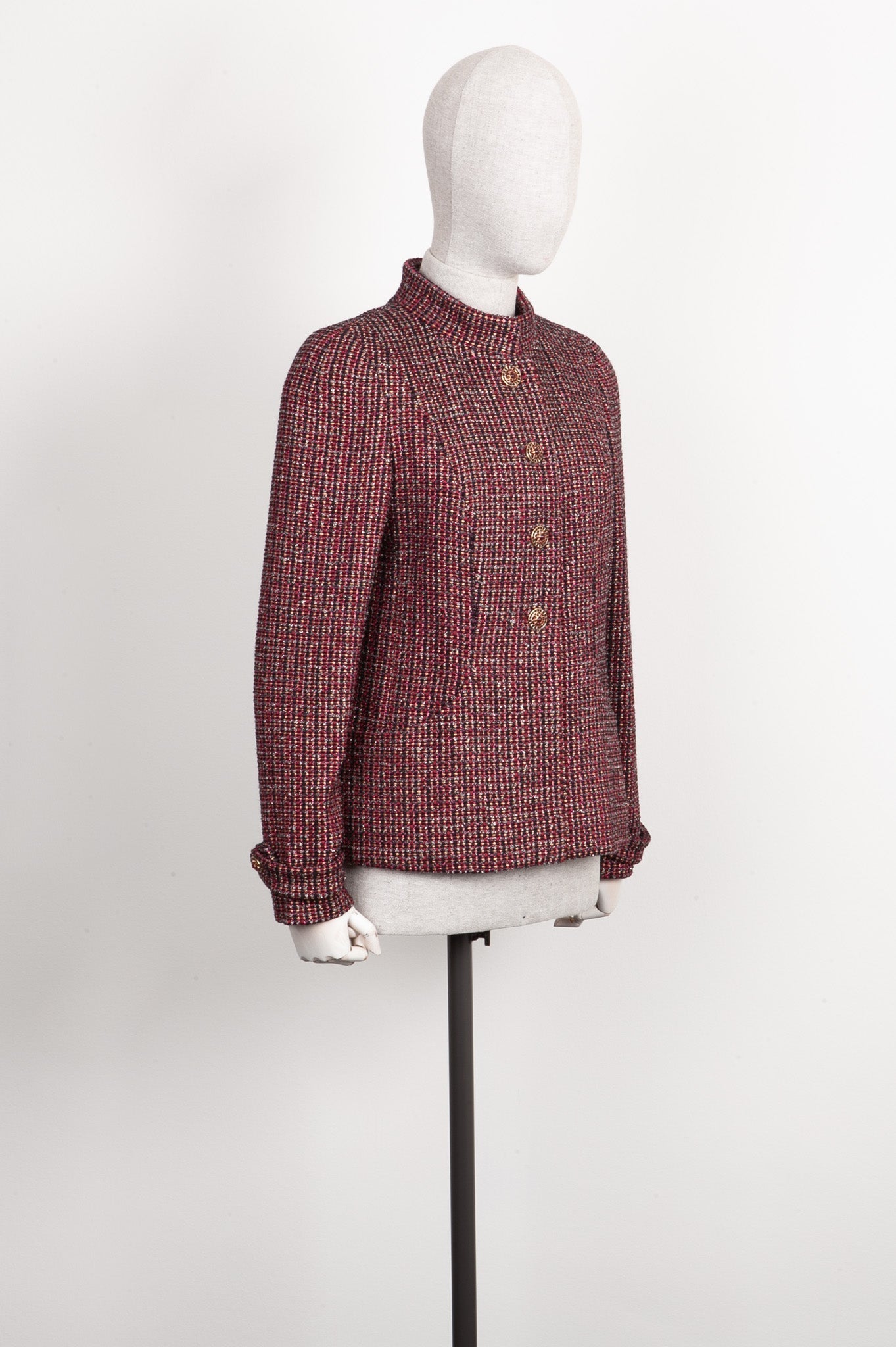 CHANEL Jacket Tweed Paris-Bombay Gold & Red