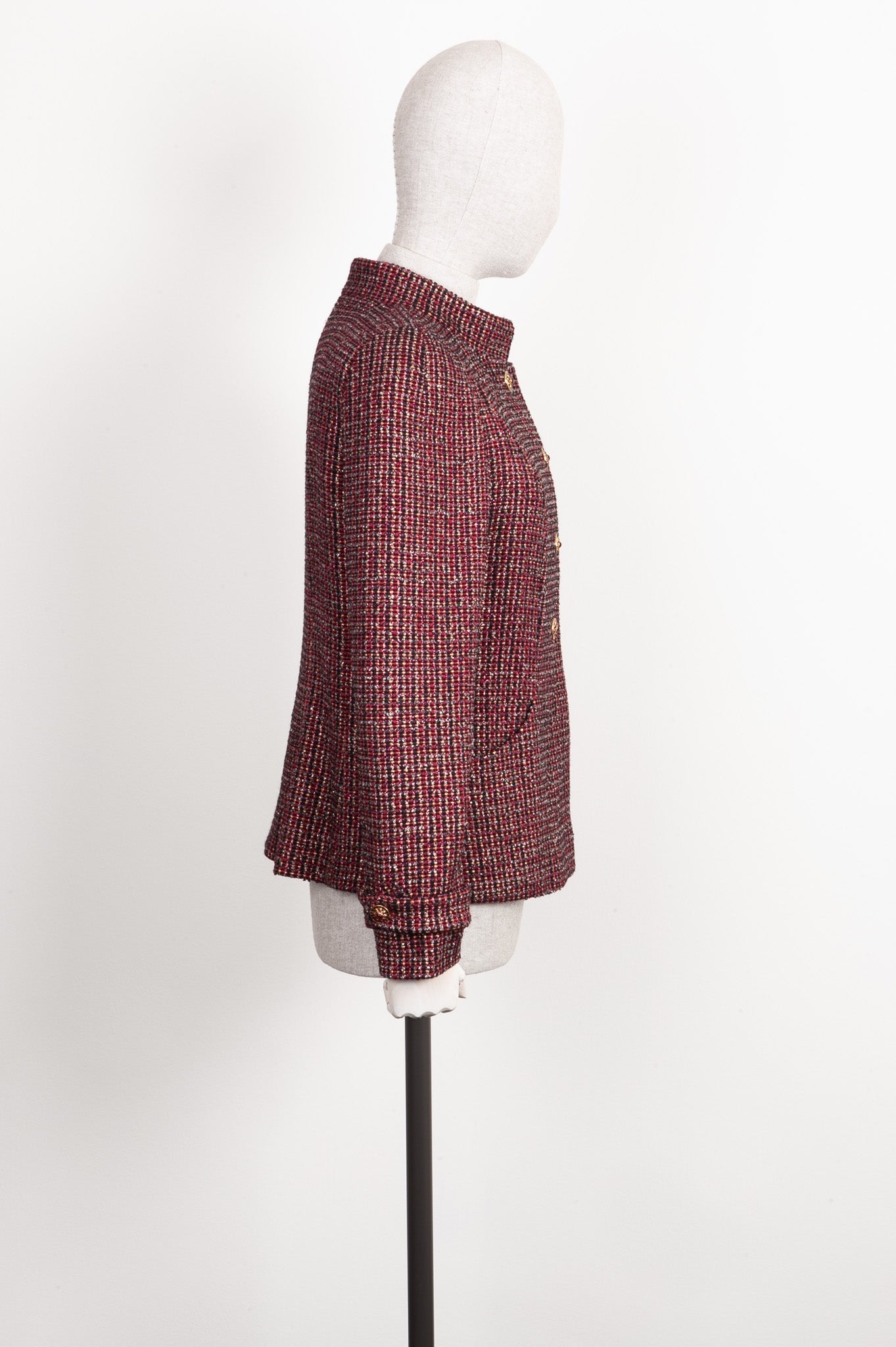 CHANEL Jacket Tweed Paris-Bombay Gold & Red